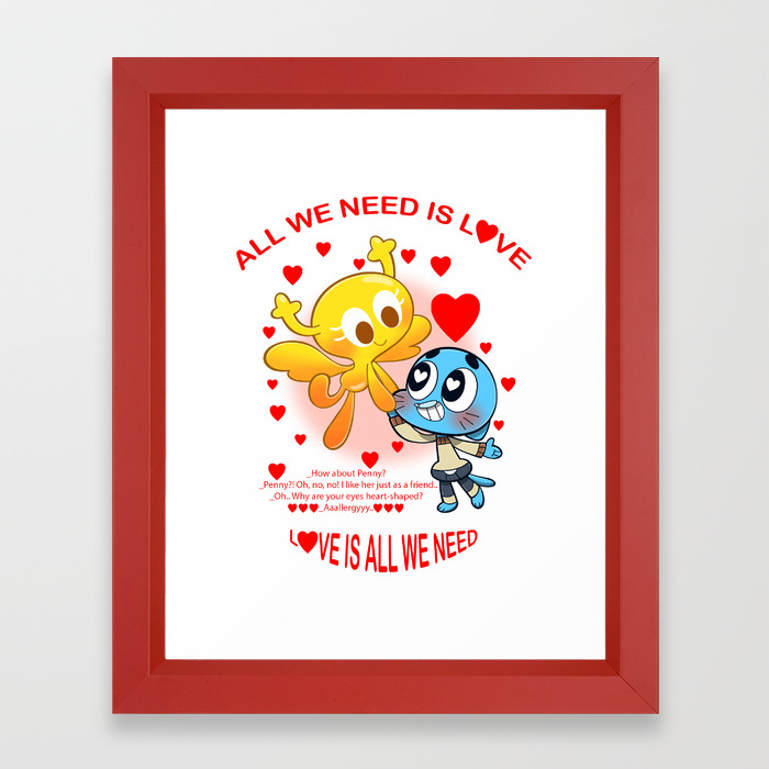 Love Is All We Need Gumball Penny Framed Art Print By Madalyn86 Society6 #theamazingworldofgumball #tawog #gumball #darwin #carrie #penny #thewattersons #nicolewatterson penny's romantic quest i the amazing world of gumball i cartoon network. love is all we need gumball penny framed art print by madalyn86