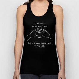 Be kind Heart Love Be nice Gesture Cool Saying Unisex Tank Top