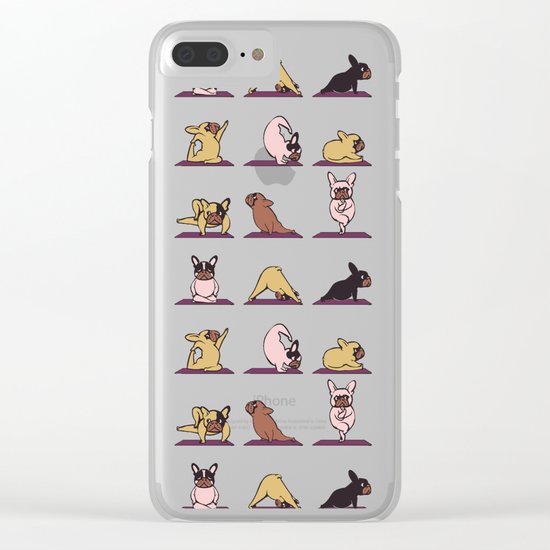 Frenchie Yoga Clear iPhone Case