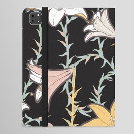 Art Nouveau Dark Lily Floral iPad Folio Case