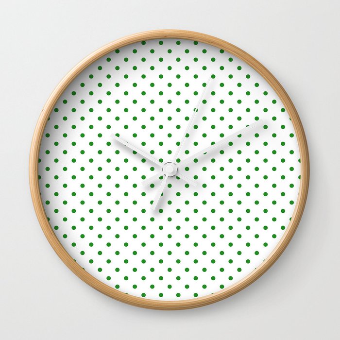 Dots (Forest Green/White) Wall Clock