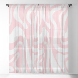 Crystal Rose Pink Liquid Swirl Sheer Curtain