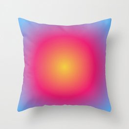 Angel Number 222 Alignment Poster Pink, Blue and Yellow Gradient  Throw Pillow