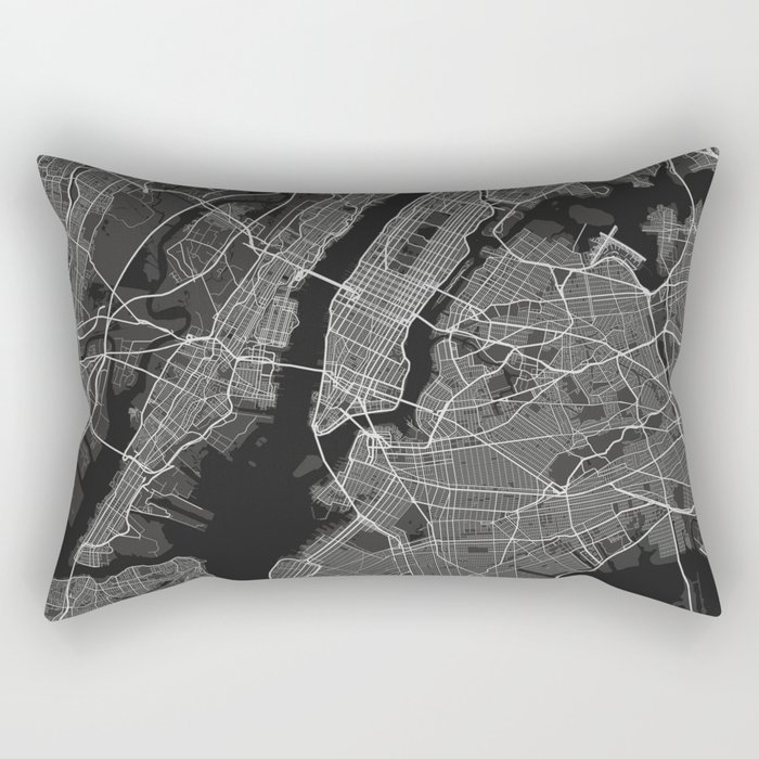 New York City Dark Rectangular Pillow