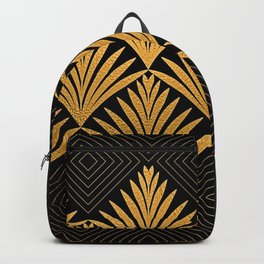 Art Deco Luxurious Gold and Ebony Black Elegant Design Backpack