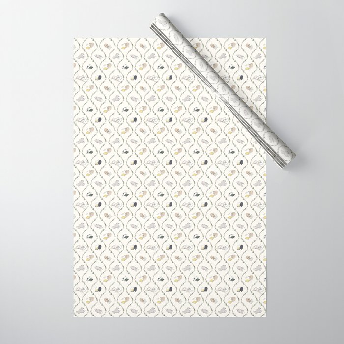 Rabbits of the bookworm owner Wrapping Paper