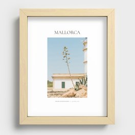 Travel photography print - light house at the coast - Mallorca Spain Recessed Framed Print