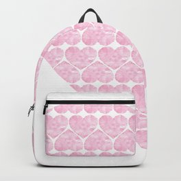 Heartbeat Pink Watercolor Heart Pattern Backpack