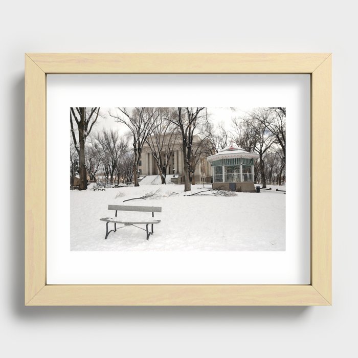 Winter time - Courthouse in Prescott AZ - Wiskey Row Recessed Framed Print