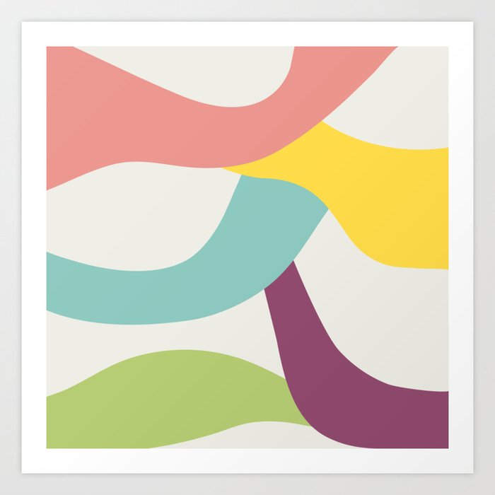 Abstract Shapes 1 colorful Art Print