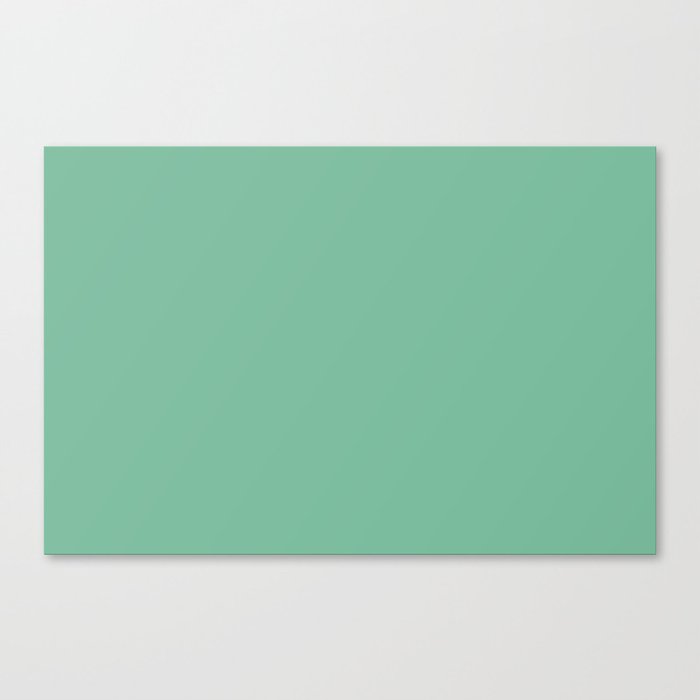 Light Aqua Green Solid Color Pantone Neptune Green 14-6017 TCX Shades of Blue-green Hues Canvas Print