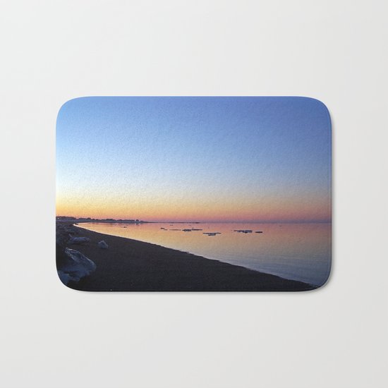Winter Beach Sunset Bath Mat