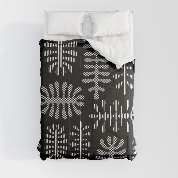 Inspired by Matisse seaweed vintage design Black Comforter