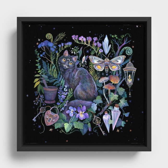 Witch Potion Garden Framed Canvas