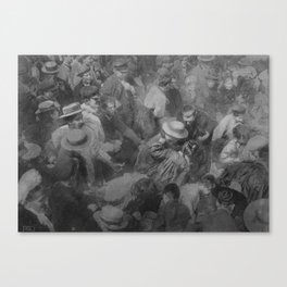 The Crowd, 1910 gum bichromate photographic process black and white photograph by Robert Demachy Canvas Print