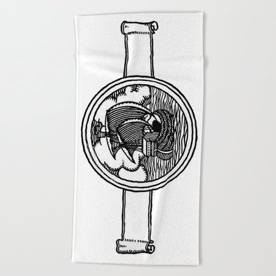 Ship stamp Beach Towel