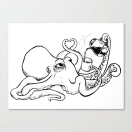 octopus-coffee Canvas Print