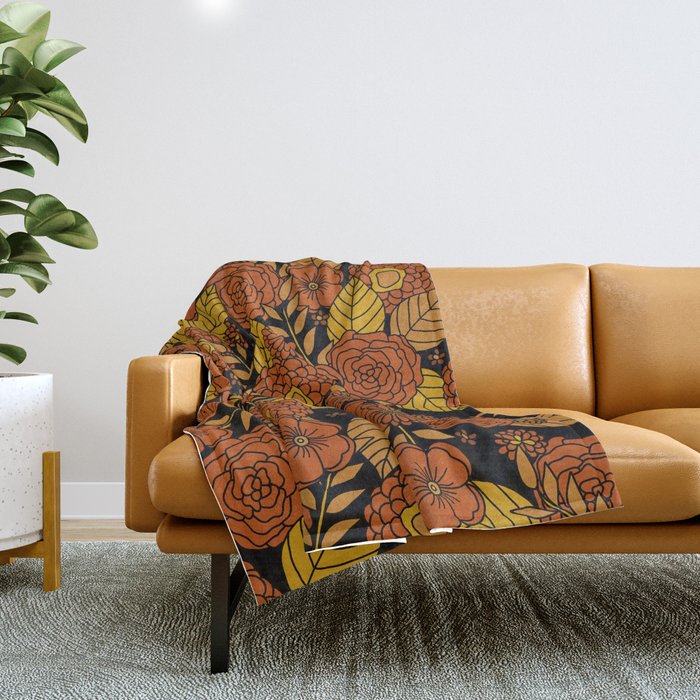 Orange boho shop throw blanket