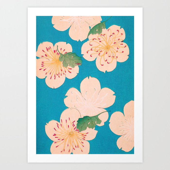 Cherry Blossoms Vintage Japanese Floral Print Art Print
