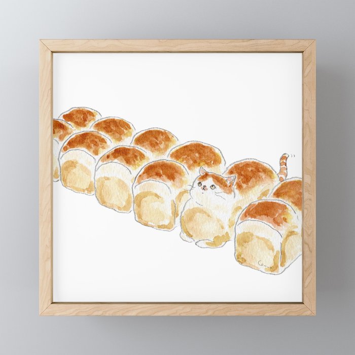 bread Cat Framed Mini Art Print