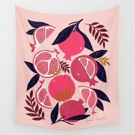 Pomegranate - Pink Wall Tapestry