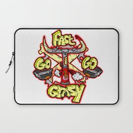 go fast go GRAZY ( vintage folding bicycle tribute - bull angry sketch handdrawn italian logo )  Laptop Sleeve