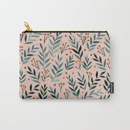 Festive watercolor branches - beige, teal and orange  Carry-All Pouch