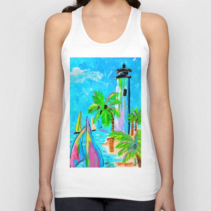 Colorful Lighthouse - Original acrylic artwork Dody Denman Tank Top