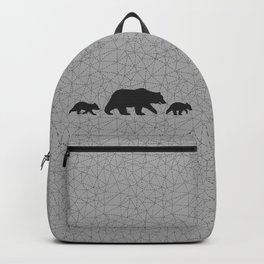 Grizzly Bear Family. Mama Bear with Cubs. Backpack