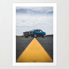 Vintage convertible classic Mustang American Muscle car automobile transportation color photograph / photography poster posters Art Print