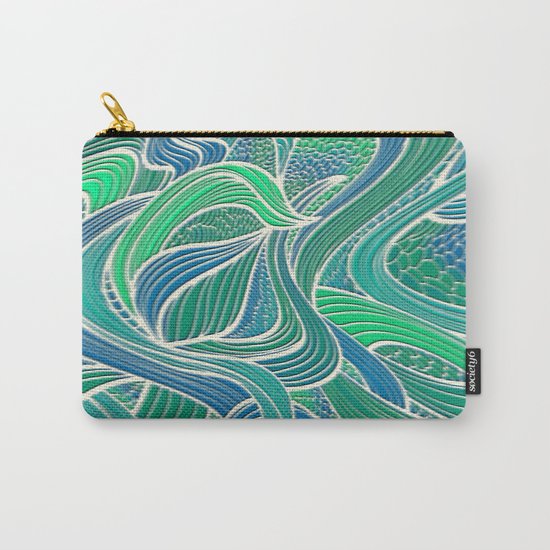 Abstract Wavy Leaves Carry-All Pouch