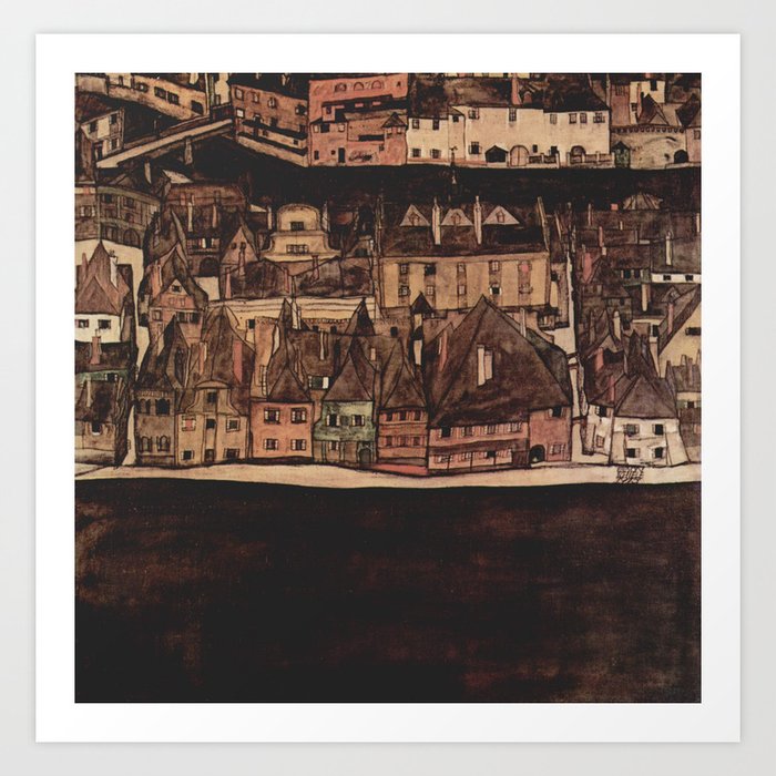 Egon Schiele The Small Town 1912 Art Print