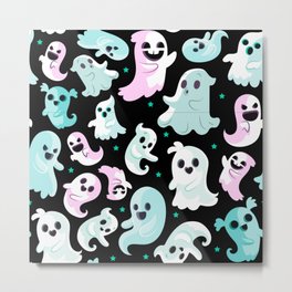 Halloween Flat Design Pattern Metal Print