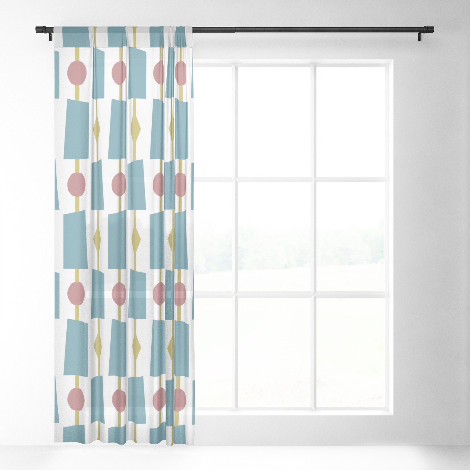 Mid Century Modern Retro Trellis Pattern In Muted Jewel Tones