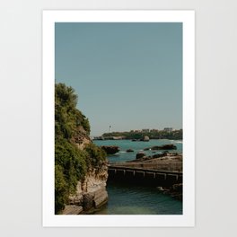 View of the lighthouse of the French Biarritz. Art Print