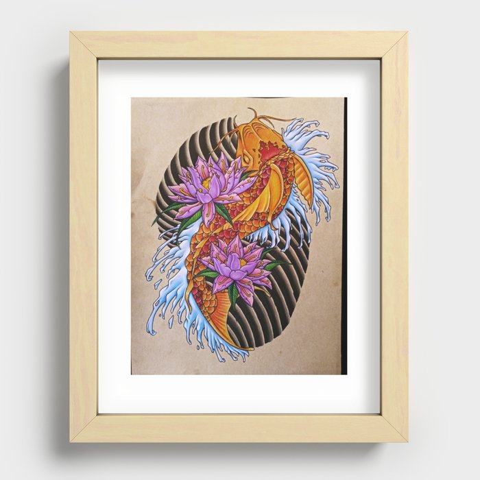 Orange Koi Recessed Framed Print