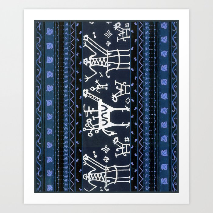 Camouflage Splinter Pattern Blue Art Print by insitemyhead - X-Small