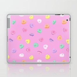 Valentines Day Candy Hearts Pattern - Pink Laptop Skin