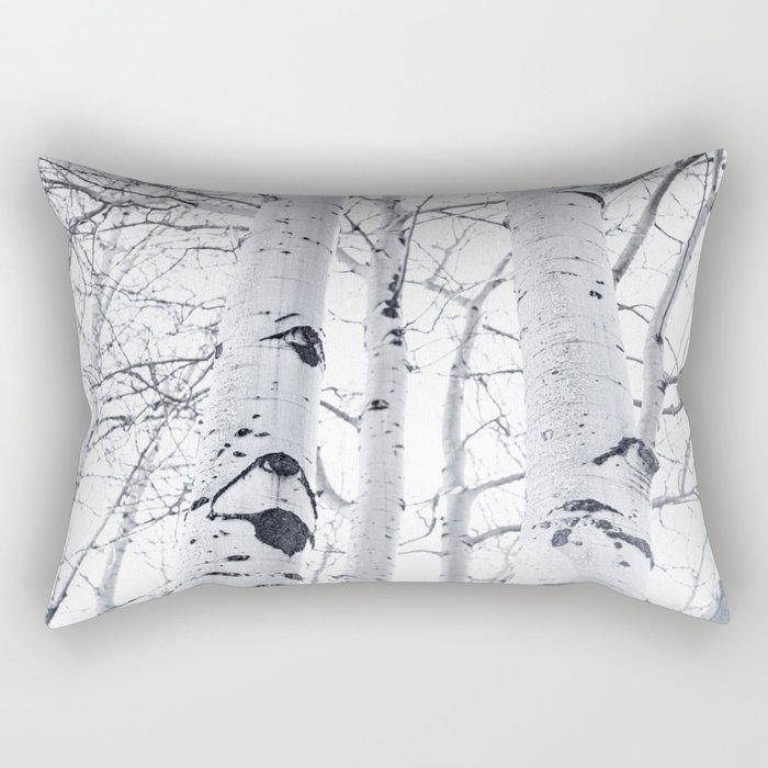 White Trees 3 Rectangular Pillow