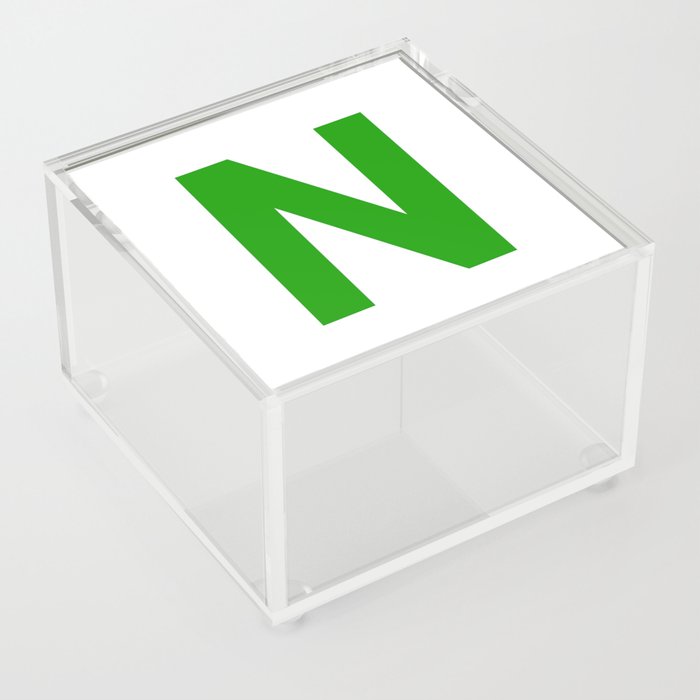 Letter N (Green & White) Acrylic Box