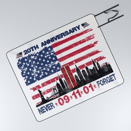 Never Forget September 11, 20th anniversary Picnic Blanket