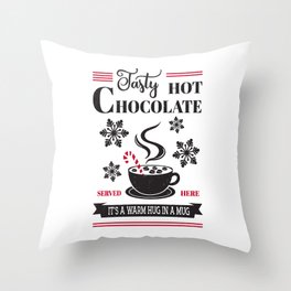 Tasty Hot Chocolate White Throw Pillow