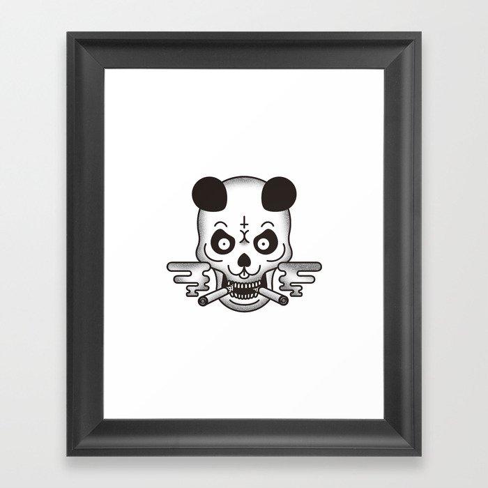 Devil Skull Panda Framed Art Print