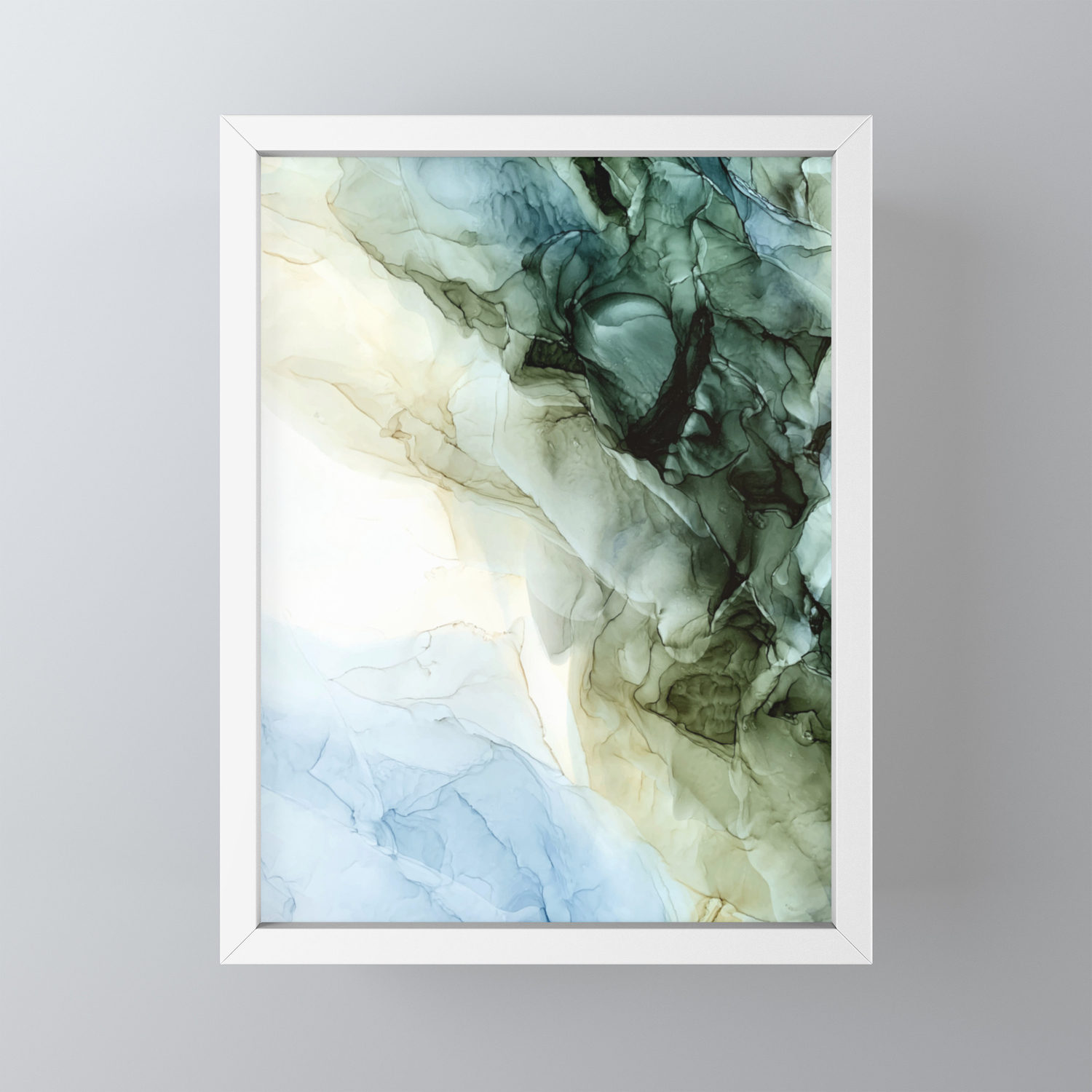 Land And Sky Abstract Landscape Painting Framed Mini Art Print By