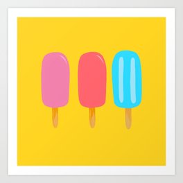 Ice Pops Yellow Art Print