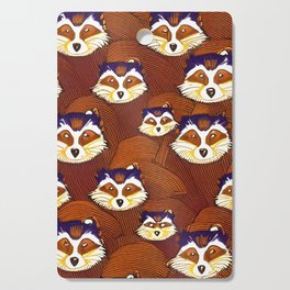 Raccoon blanket design Cutting Board