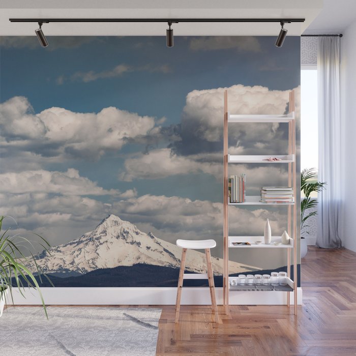 Mount Hood Ii Snow Capped Mountain Adventure Nature Photography Wall Mural By Cascadia
