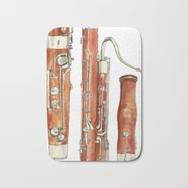 Bassoon Bath Mat | Bassoon, Doublereed, Drawing, Red, Woodwind, Illustration, Instrument, Music 