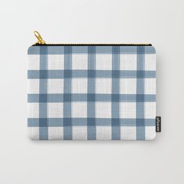 Glacier Lake Blue Brush Stroke Plaid Carry-All Pouch