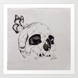 Skull Butterfly Art Print